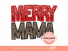 Merry Mama Faux Embroidery Leopard Sequin PNG, Original Designer Christmas Mom Cheetah Print Red Glitter Sublimation & DTF Design Download