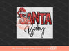 Santa Baby Sequin PNG, Original Xmas Faux Embroidery with Red and Black Glitter Santa Hat Sublimation & DTF T Shirt Design Digital Download