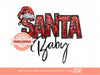 Santa Baby Sequin PNG, Original Xmas Faux Embroidery with Red and Black Glitter Santa Hat Sublimation & DTF T Shirt Design Digital Download