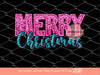 Pink Merry Christmas Sequin PNG Bundle, Original Xmas Faux Embroidery with Pink and Teal Blue Glitter sequins Png Sublimation & DTF Digital