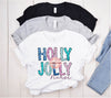 Holly Jolly Nurse Glitter Sequin PNG, Original Sparkle Pink Teal Blue Doodle letters Christmas PNG Sublimation & DTF T Shirt Design Download