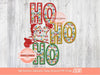 Ho Ho Ho Faux Embroidery Sequin PNG, Original Christmas Design with Red, Green, gold & white Glitter Lights T shirt Sublimation Design