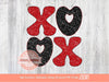 Xoxo Black Red Glitter PNG, Original Glam sparkle Heart Love Valentines Day Png Sublimation & DTF Print Valentine T shirt Design Download