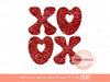 Xoxo Red Sequin PNG, Original Glitter Glam Heart Love Valentines Day Png Sublimation & DTF Print Valentine T shirt Design Download