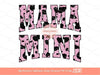 Mama Mini Pink Black Glitter Cow Print PNG, Cute Mommy and me Varsity Shirt Design, Matching Mother & Daughter Sublimation Digital Download