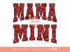 Mama Mini Red Sequin PNG, Cute Mommy and me Valentine Varsity Shirt Design, Matching Mother & Daughter Sublimation Designs Digital Download