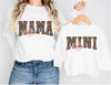 Mama Mini Leopard PNG, Cute Cheetah print Mommy and me Varsity Shirt Design, Matching Western Mother & Daughter Sublimation Digital Download