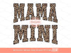 Mama Mini Leopard PNG, Cute Cheetah print Mommy and me Varsity Shirt Design, Matching Western Mother & Daughter Sublimation Digital Download