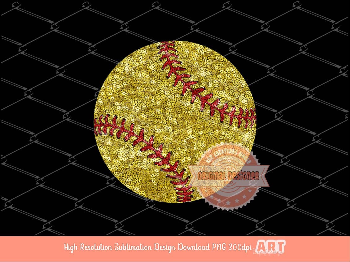 Baseball softball Sequin PNG, Glitter Baseball and Softball ball Clipart, Go Game Day Sublimation shirt Design Digital Download